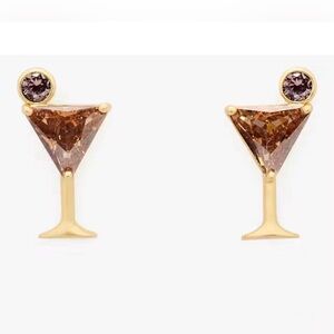 Kate Spade Shaken And Brewed Studs - NWT Sold Out Espresso🍸 $68 MSRP